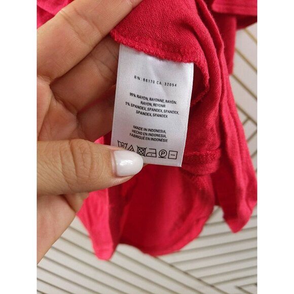 Anthropologie Deletta Women's Velma Surplice Red Top Blouse Size XS - Picture 6 of 8